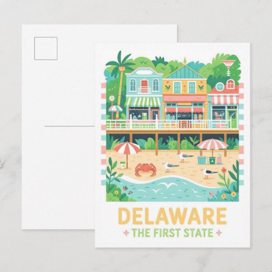 Delaware de eerste Amerikaanse zomerreis Briefkaart (Voorkant / Achterkant)