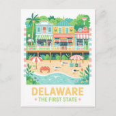 Delaware de eerste Amerikaanse zomerreis Briefkaart (Voorkant)