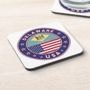 Delaware, Delaware t-shirt, Delaware sticker Bier Onderzetter