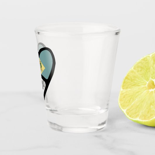 Delaware, Drapeau D'État En Coeur, Verre Tiré (Droite)