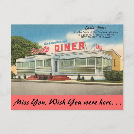 Delaware, Earl's Diner Briefkaart (Voorkant)