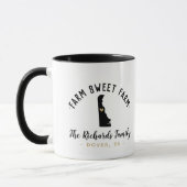 Delaware Farm Sweet Farm Famille Monogramme Mug (Gauche)