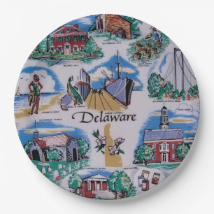 Delaware-feestplaten Papieren Bordje
