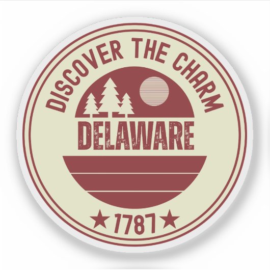 Delaware First State - DE Staats wortels Sticker (Voorkant)