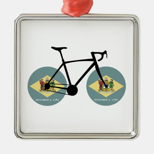 Delaware Flag Cycling Metalen Ornament (Voorkant)