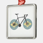 Delaware Flag Cycling Metalen Ornament (Links)