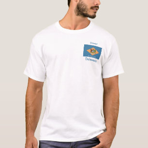 Delaware Flag Kaart Stad T-shirt