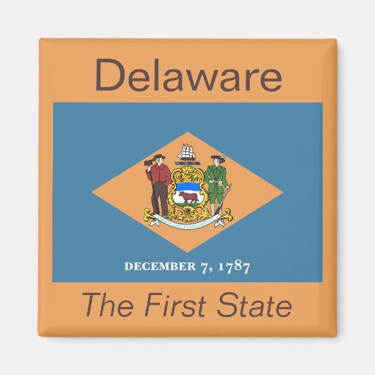 Delaware Flag Magnet Magneet (Voorkant)