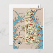 Delaware Funny  Map Briefkaart (Voorkant / Achterkant)