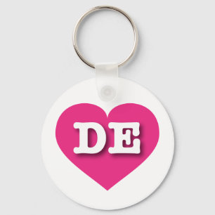 Delaware Hot Pink Heart - Ik hou van DE Sleutelhanger