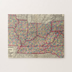 Delaware, Illinois, Indiana en Iowa Legpuzzel