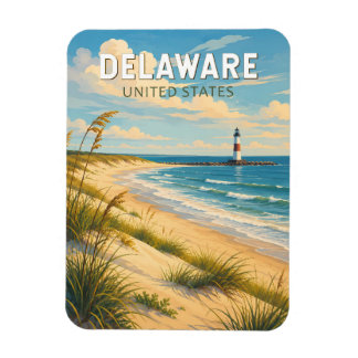 Delaware Illustratie Reis Kunst Vintage Magneet