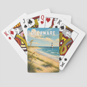 Delaware Illustratie Reis Kunst Vintage Pokerkaarten