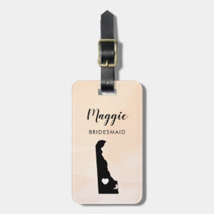 Delaware kaart bagagelabel, huwelijksfeest welkom bagagelabel