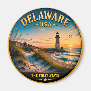 Delaware Kust Erfgoed Staat Reis Souvenir Magneet