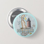 Delaware Lighthouse pin-knop Ronde Button 5,7 Cm (Voorkant /achterkant)