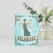 Delaware Map met Lieve vogels Briefkaart (Staand voorkant)