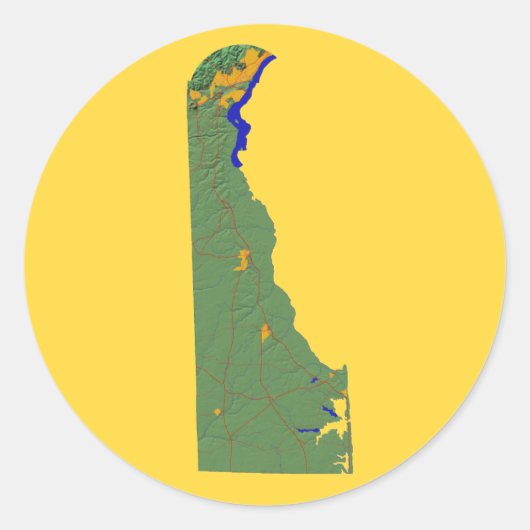 Delaware Map Sticker (Voorkant)