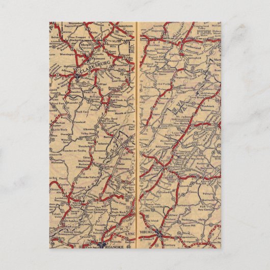 Delaware, Maryland, Virginia, West Virginia Briefkaart (Voorkant)