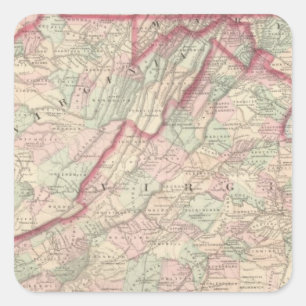 Delaware, Maryland, Virginia, West Virginia Vierkante Sticker