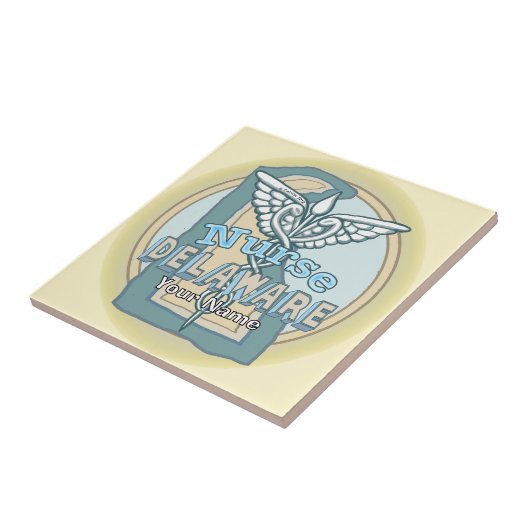 Delaware Nurse Caduceus Tile Tegeltje (Zijkant)