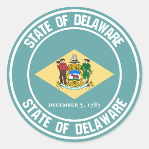 Delaware om Embleem Ronde Sticker