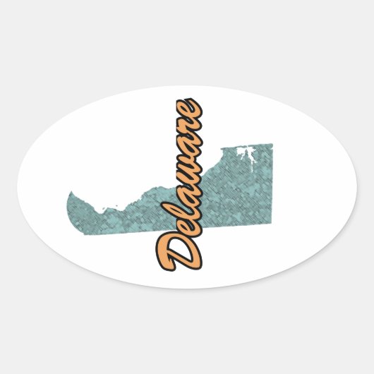 Delaware Ovale Sticker (Voorkant)