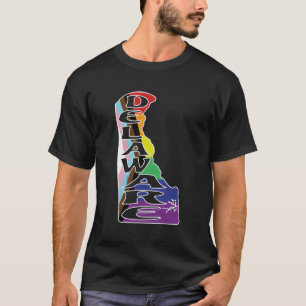 Delaware overzicht in LGBTQIA Pride vlag Rainbow C T-shirt