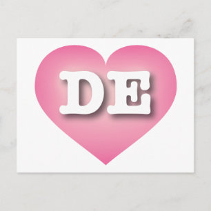 Delaware Pink Fade Heart - Ik hou van DE Briefkaart