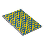 Delaware Pop Art Blauw Goud Patroon Notitieboek (Rechterzijde)
