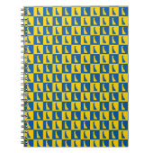 Delaware Pop Art Blauw Goud Patroon Notitieboek (Voorkant)