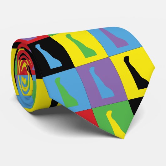 Delaware Pop Art Pattern Stropdas (Opgerold)