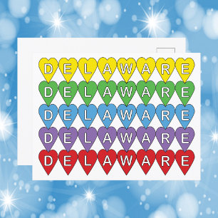 Delaware Rainbow Hearts Briefkaart