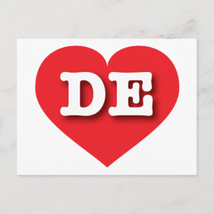 Delaware Red Heart - Ik hou van DE Briefkaart