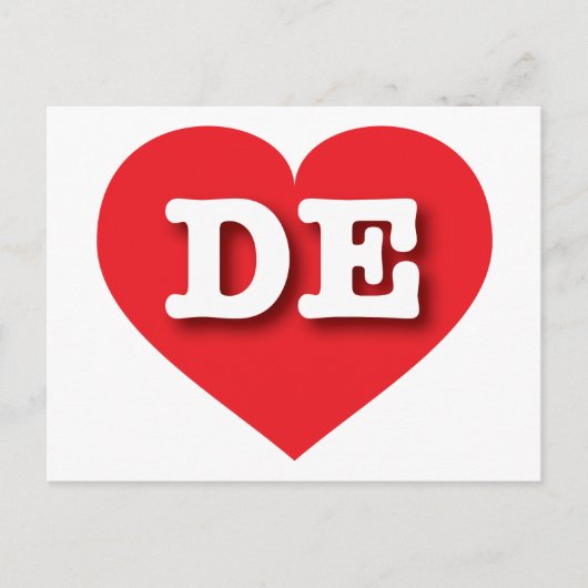 Delaware Red Heart - Ik hou van DE Briefkaart (Voorkant)