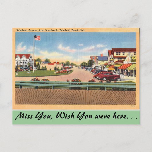 Delaware, Rehoboth Ave. Briefkaart (Voorkant)