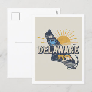 Delaware Retro Travel Design Iconische Amerikaanse Briefkaart