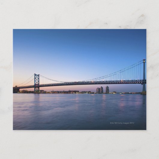 Delaware River, Ben Franklin Bridge Briefkaart (Voorkant)