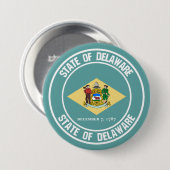 Delaware Round Emblem Ronde Button 7,6 Cm (Voorkant /achterkant)