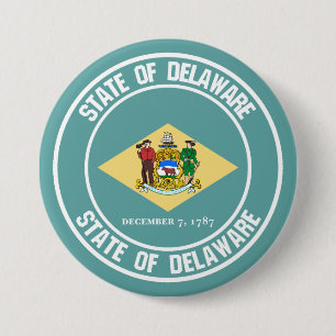 Delaware Round Emblem Ronde Button 7,6 Cm