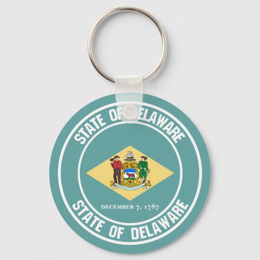 Delaware Round Emblem Sleutelhanger (Voorkant)