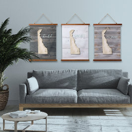 Delaware Rustic Wood Wall Tapestry Coastal Decor Hangend Wandkleed