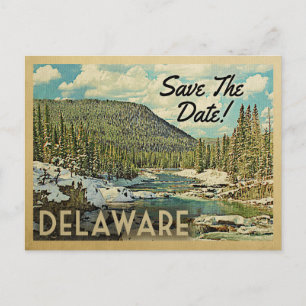 Delaware Save the Date Mountain River Snow Aankondigingskaart