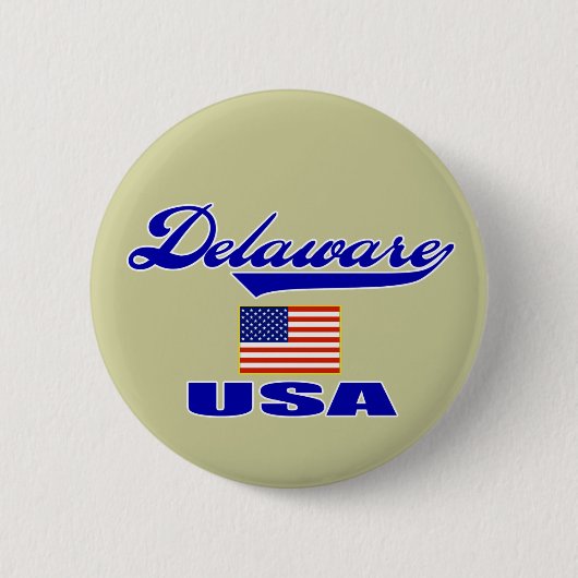Delaware Script Pin Ronde Button 5,7 Cm (Voorkant)