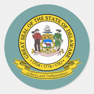 Delaware Seal Ronde Sticker