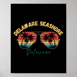 Delaware Seashore Delaware Souvenir Surfplank Poster