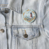 Delaware Shells Lighthouse pin knop Ronde Button 5,7 Cm (In situ)