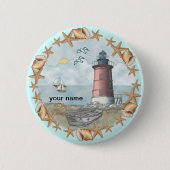 Delaware Shells Lighthouse-pinknop Ronde Button 5,7 Cm (Voorkant)