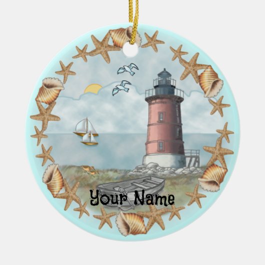 Delaware Shells Vuurtoren Ornament (Voorkant)