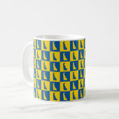 Delaware Silhouette Pop Art Blue Yellow Pattern Koffiemok (Voorkant links)